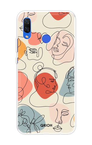 Abstract Faces Soft Cover for Huawei Nova 3i