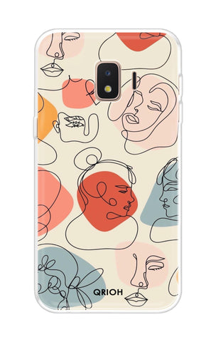 Abstract Faces Soft Cover for Samsung J2 Core