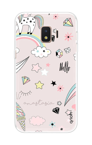 Unicorn Doodle Soft Cover For Samsung J2 Core