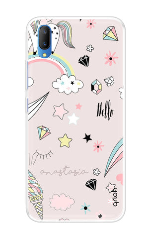 Unicorn Doodle Soft Cover For Vivo V11