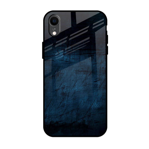 Dark Blue Grunge Glossy Case for iPhone XR