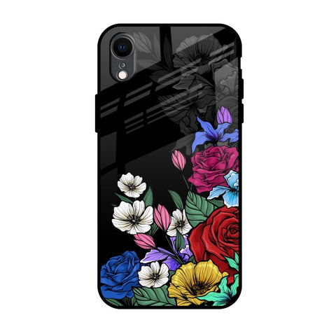 Rose Flower Bunch Art Glossy Case for iPhone XR
