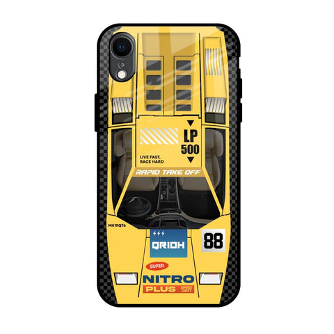 Yellow Racing Car Glossy Case for iPhone XR