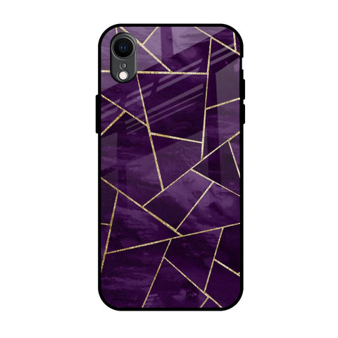 Geometric Purple Glossy Case For iPhone XR