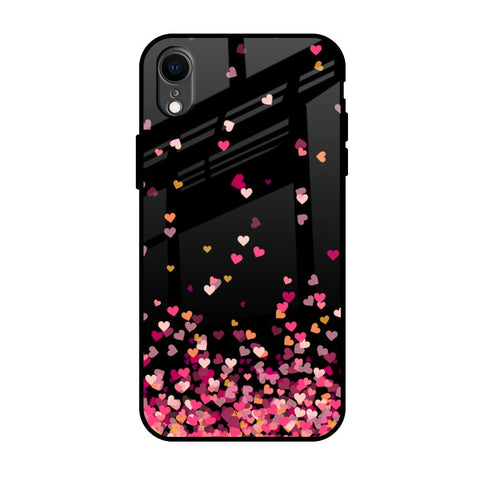 Heart Rain Fall Glossy Case For iPhone XR