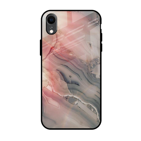 Pink And Grey Marble Glossy Case For iPhone XR