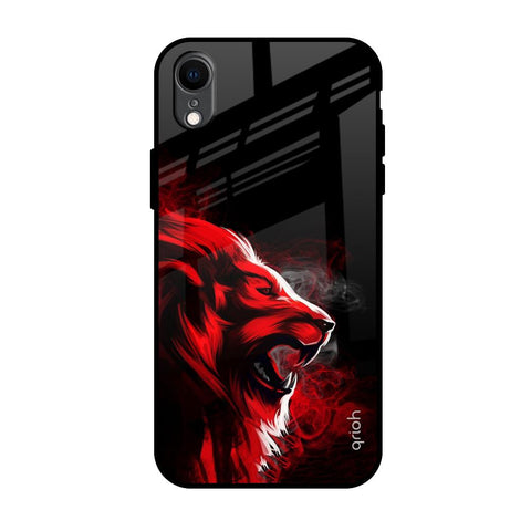 Red Angry Lion Glossy Case for iPhone XR