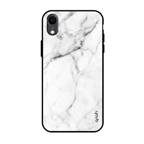 Modern White Marble Glossy Case for iPhone XR