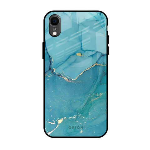 Blue Golden Glitter Glossy Case for iPhone XR