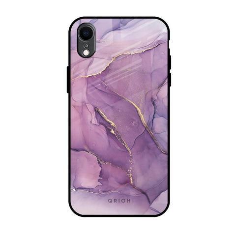 Purple Gold Marble Glossy Case for iPhone XR