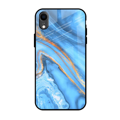 Vibrant Blue Marble Glossy Case for iPhone XR