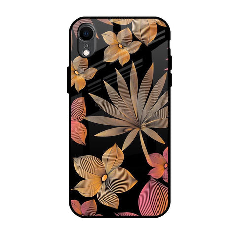 Lines Pattern Flowers Glossy Case for iPhone XR