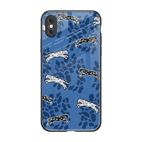Blue Cheetah Glossy Case for iPhone XS