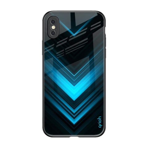 Vertical Blue Arrow Glossy Case For iPhone XS