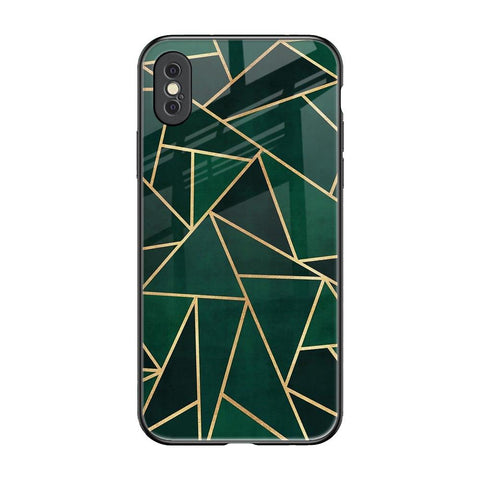 Abstract Green Glossy Case For iPhone XS