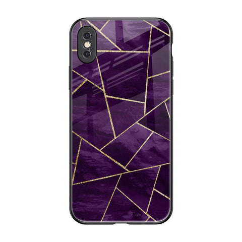 Geometric Purple Glossy Case For iPhone XS