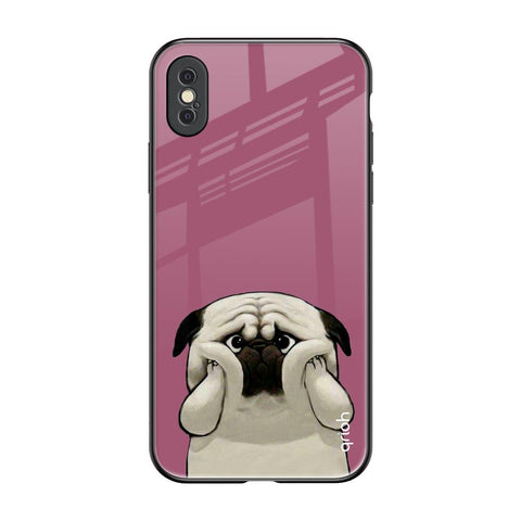 Funny Pug Face Glossy Case For iPhone XS
