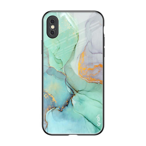 Green Marble Glossy Case for iPhone XS