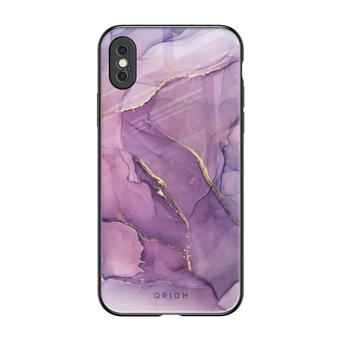 Purple Gold Marble Glossy Case for iPhone XS