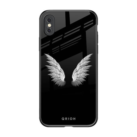 White Angel Wings Glossy Case for iPhone XS