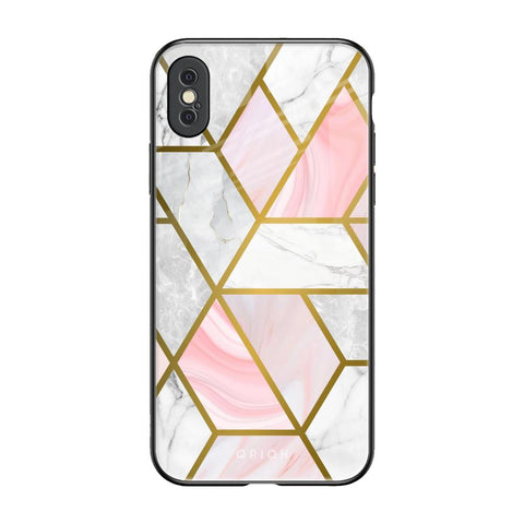 Geometrical Marble Glossy Case for iPhone XS