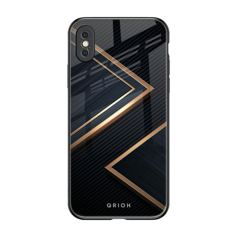 Sleek Golden & Navy Glossy Case for iPhone XS