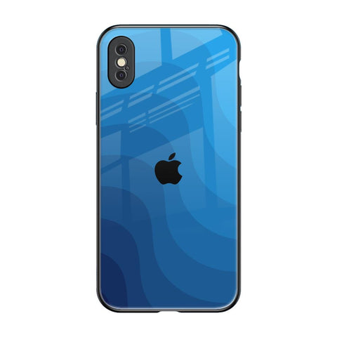 Blue Wave Abstract Glossy Case for iPhone XS