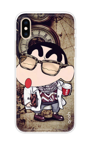 Nerdy Shinchan Soft Cover for iPhone XS