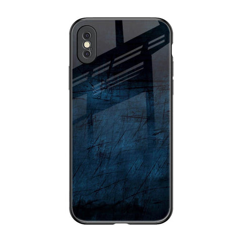 Dark Blue Grunge Glossy Case for iPhone XS Max