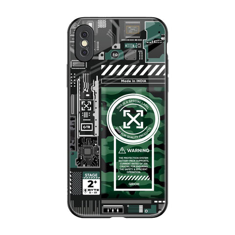 Green Camo Circuit Glossy Case for iPhone XS Max