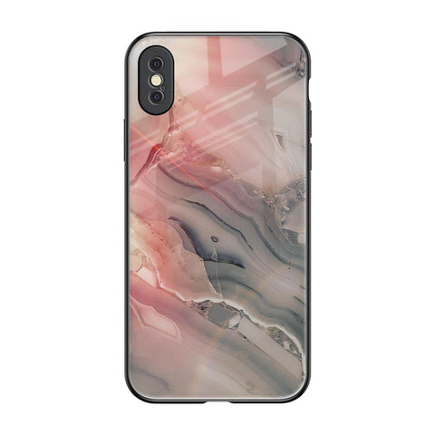 Pink And Grey Marble Glossy Case For iPhone XS Max