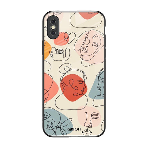 Abstract Faces Glossy Case for iPhone XS Max