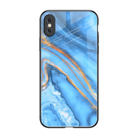 Vibrant Blue Marble Glossy Case for iPhone XS Max