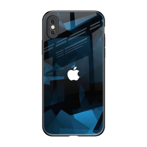 Polygonal Blue Box Glossy Case For iPhone XS Max