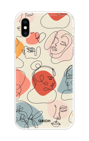 Abstract Faces Soft Cover for iPhone XS Max