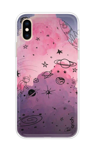 Space Doodles Art Soft Cover For iPhone XS Max