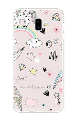 Unicorn Doodle Soft Cover For Samsung J6 Plus