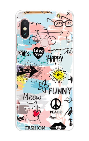 Happy Doodle Soft Cover for Xiaomi Redmi Note 6 Pro