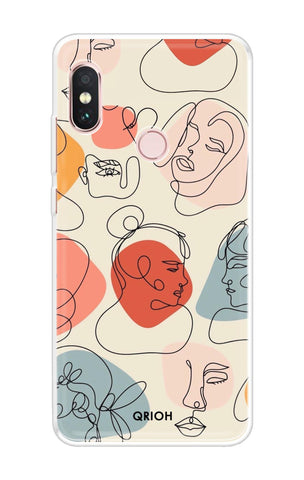 Abstract Faces Soft Cover for Xiaomi Redmi Note 6 Pro