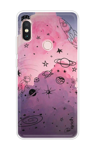 Space Doodles Art Soft Cover For Xiaomi Redmi Note 6 Pro
