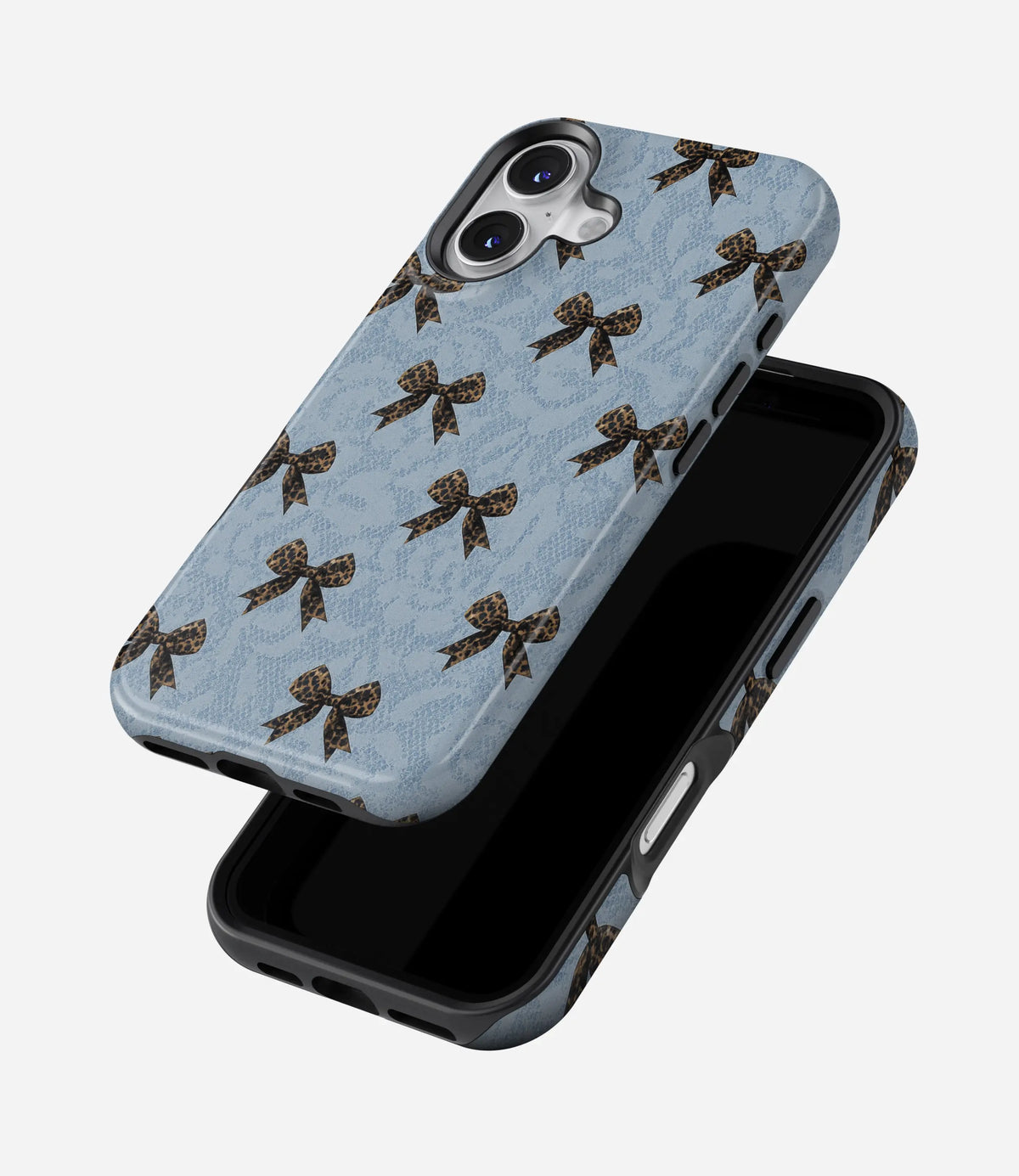 Leopard Bow Charm Premium Tough Shining Phone Case (Double Layer) Available For All iPhone Models