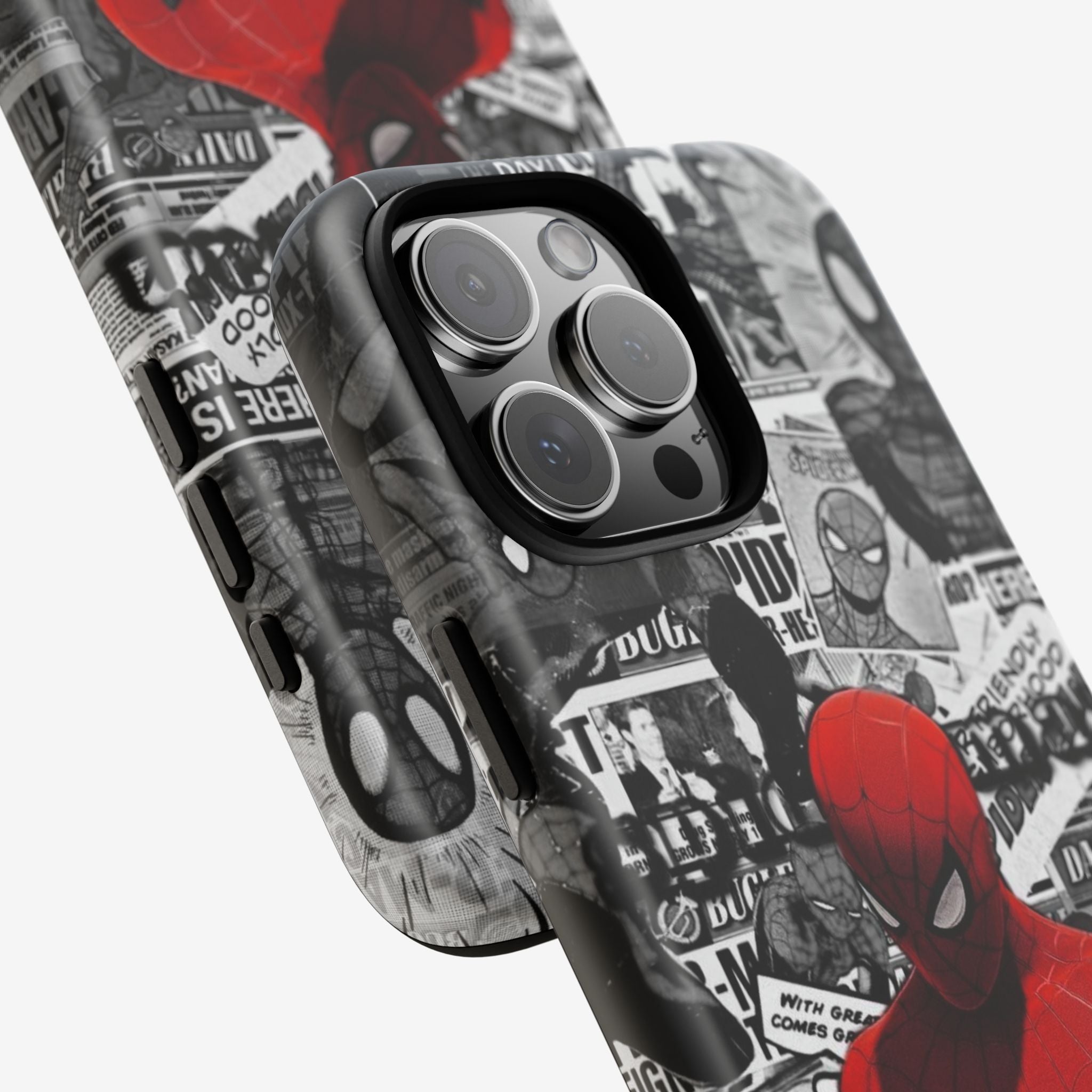 Red Mask Collage Premium Tough Shining Phone Case (Double Layer) Available For All iPhone Models