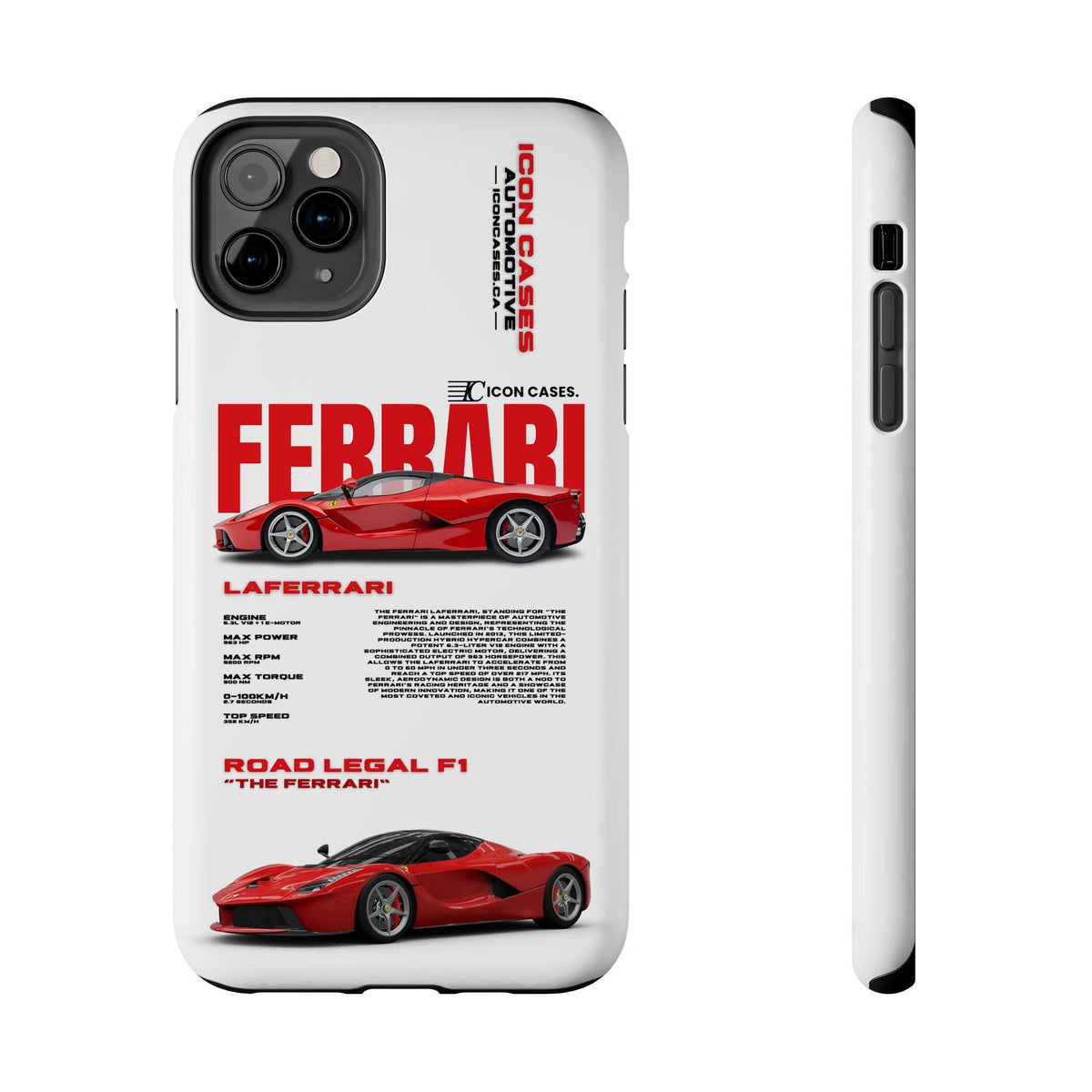 Ferrari LaFerrari White Premium Tough Shining Phone Case (Double Layer) Available For All iPhone Models