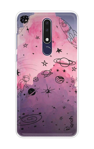 Space Doodles Art Soft Cover For Nokia 3.1 Plus