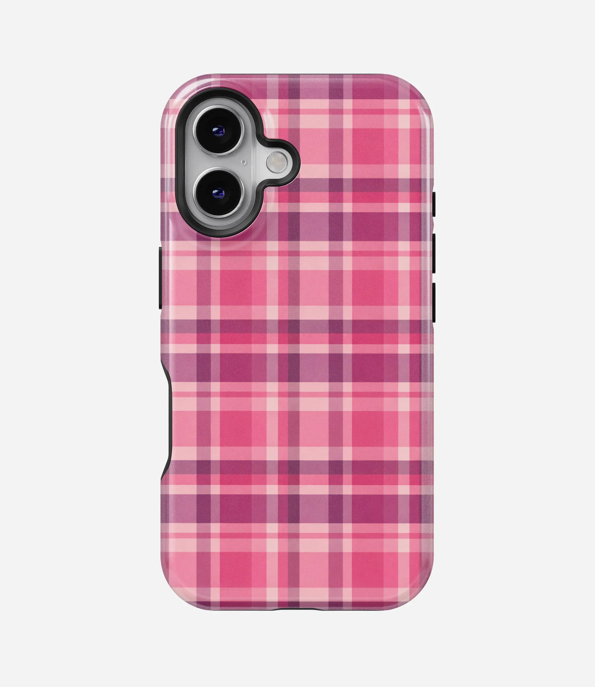 Pink Plaid Harmony Premium Tough Shining Phone Case (Double Layer) Available For All iPhone Models