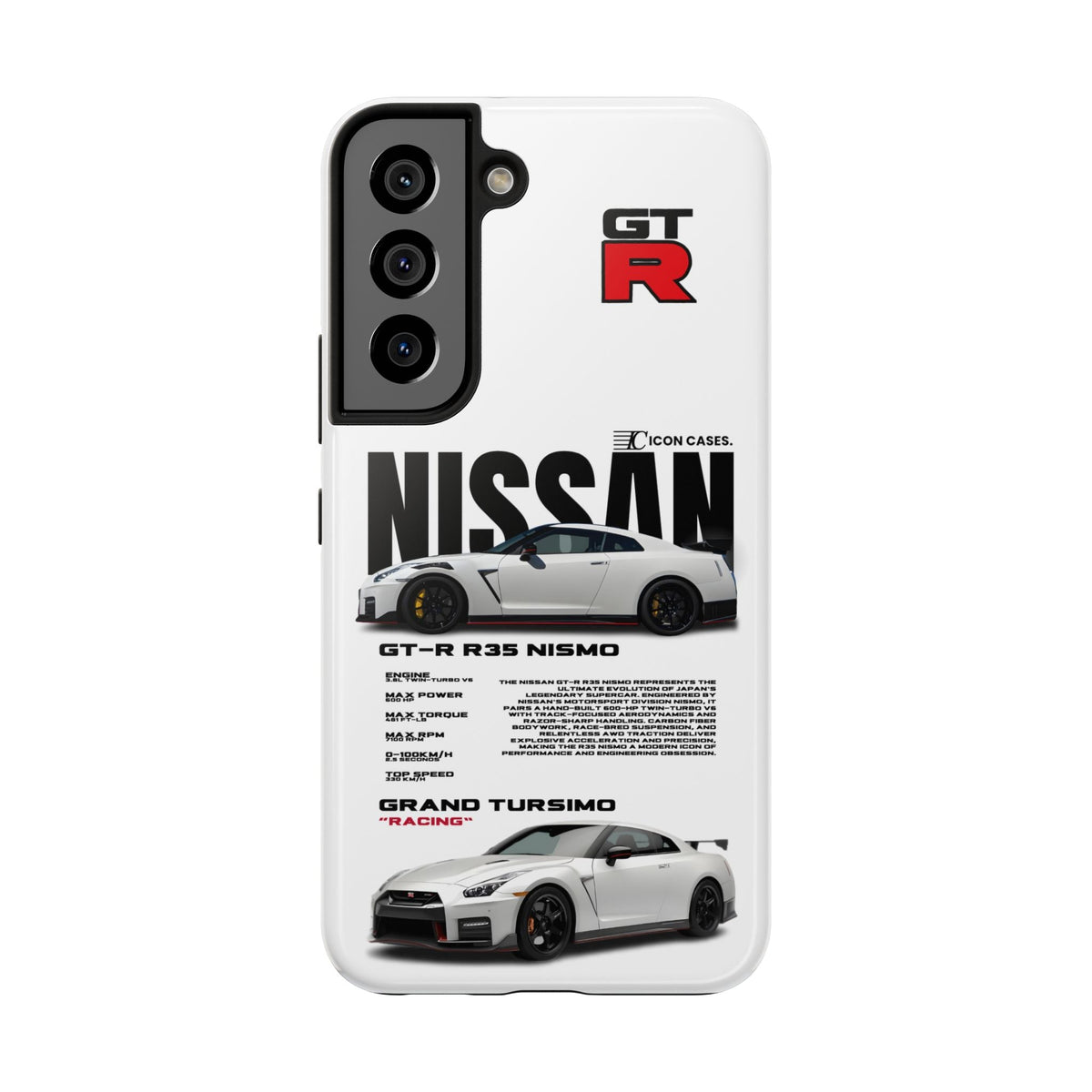 Nissan GT-R R35 White Premium Tough Shining Phone Case (Double Layer) Available For All iPhone Models