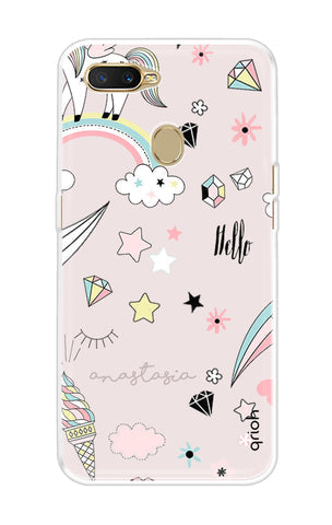Unicorn Doodle Soft Cover For Oppo A7