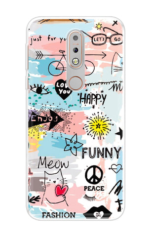 Happy Doodle Soft Cover for Nokia 7.1