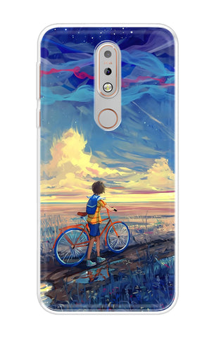 Riding Bicycle to Dreamland Soft Cover for Nokia 7.1