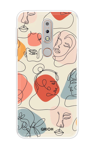 Abstract Faces Soft Cover for Nokia 7.1